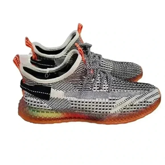 Unisex Running Athletic Shoes Sneakers Lace Up Sport Black White Size 42 - Picture 2 of 9